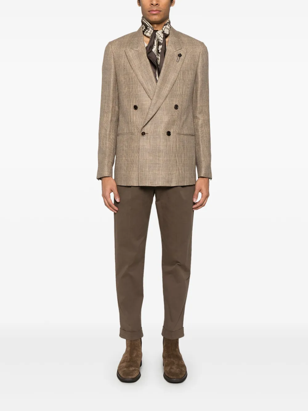 Lardini Geruite blazer - Bruin