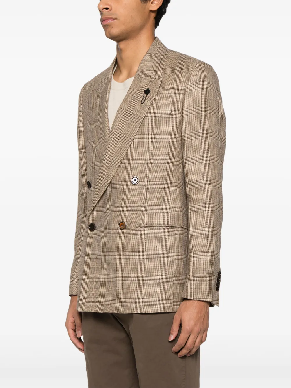 Lardini Geruite blazer Bruin