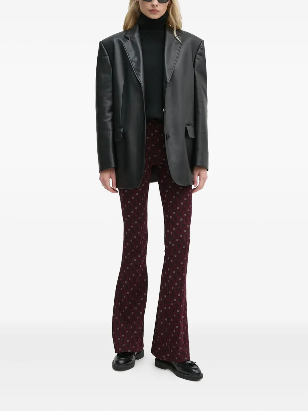 DVF Diane von Furstenberg geometric flared trousers - Rood