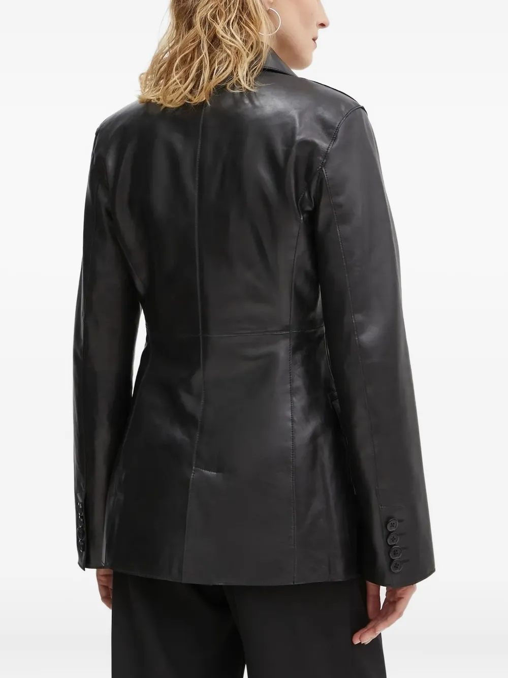 STAND STUDIO Leren blazer Zwart