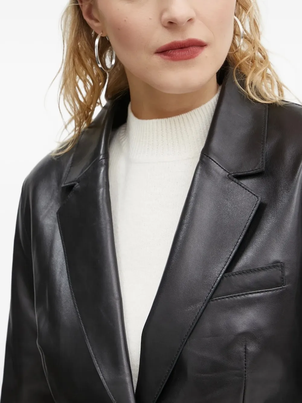 STAND STUDIO Leren blazer Zwart