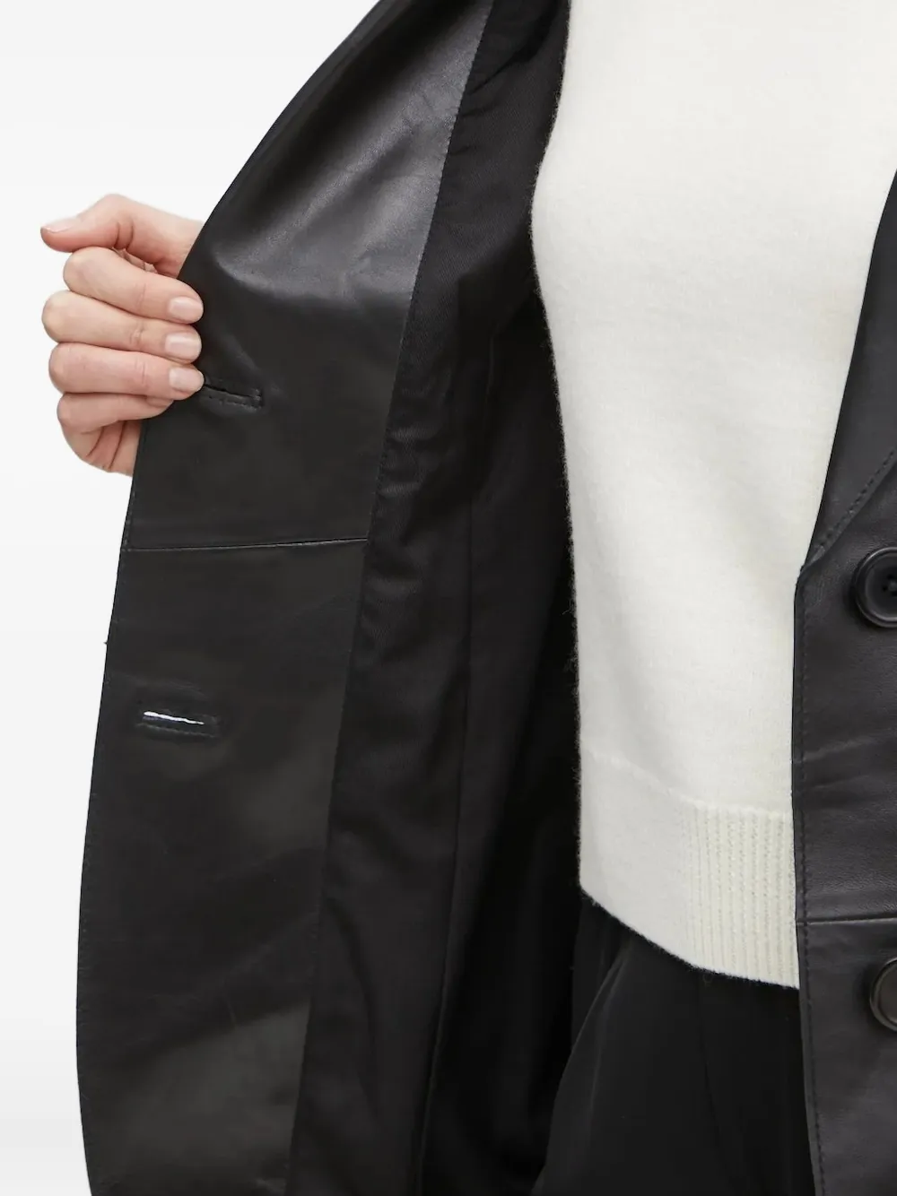 STAND STUDIO Leren blazer Zwart