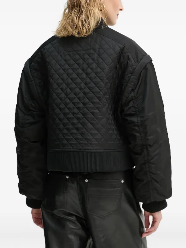 STAND STUDIO diamond-quilted Bomber Jacket | Black | FARFETCH JO