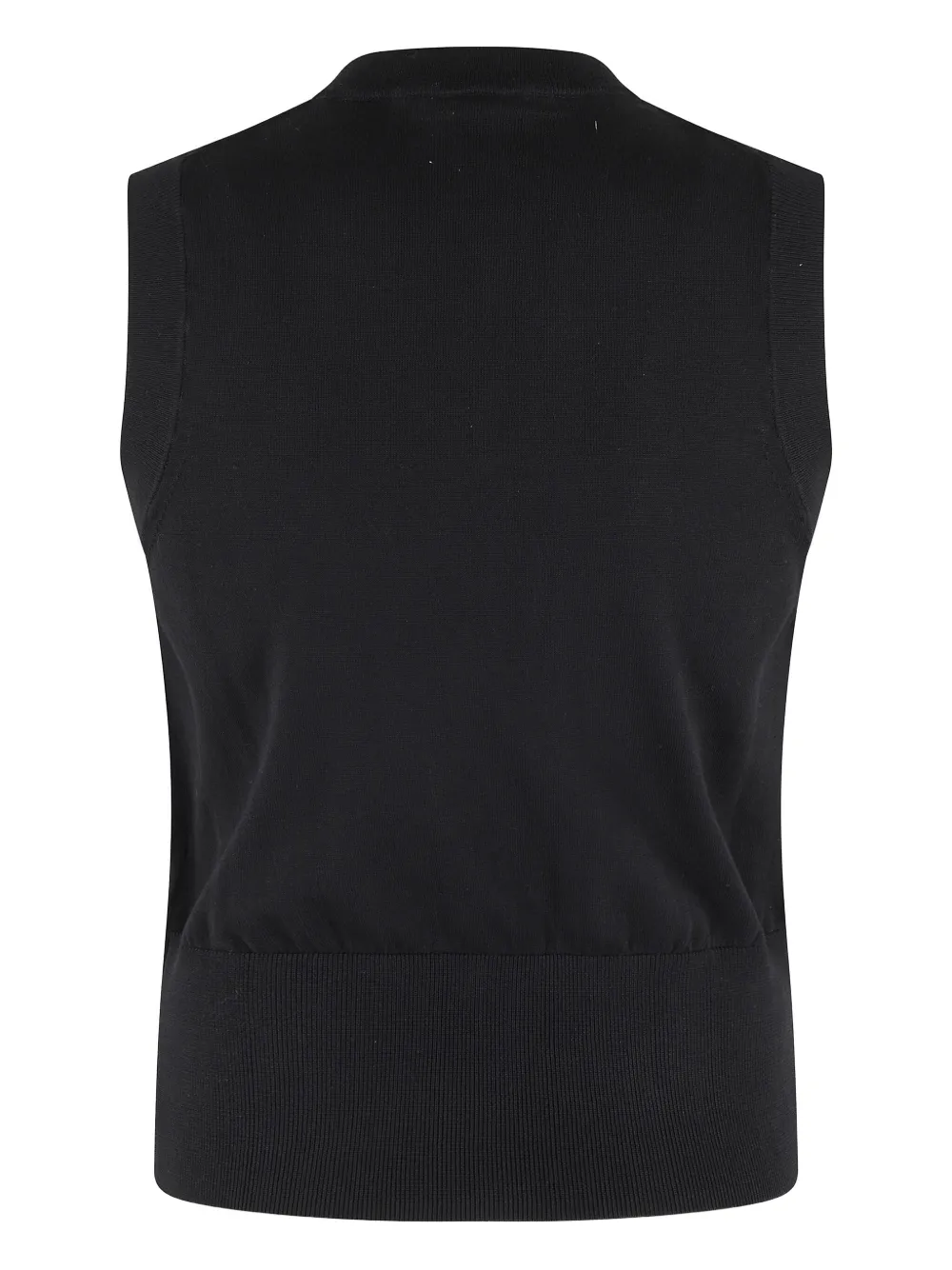 Semicouture Semi Couture Clizia Fitted Black Cotton Knit Gilet In Black