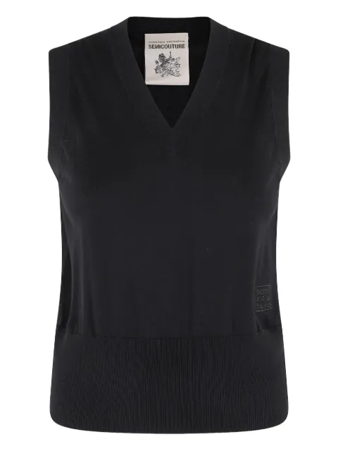 Semicouture V-neck cotton vest