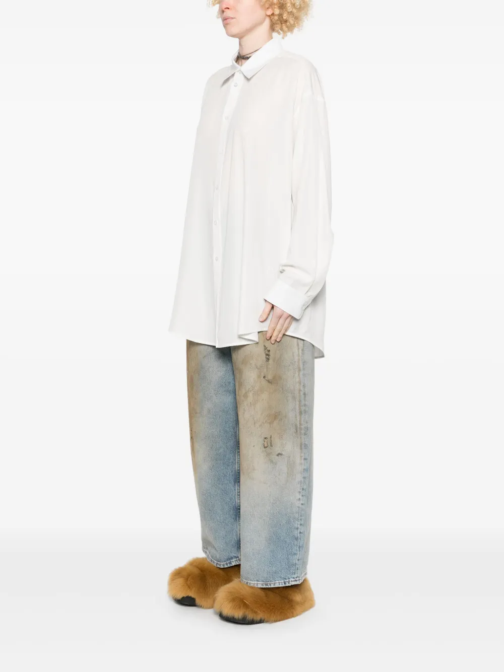 Balenciaga Blouse met BB-logo Wit