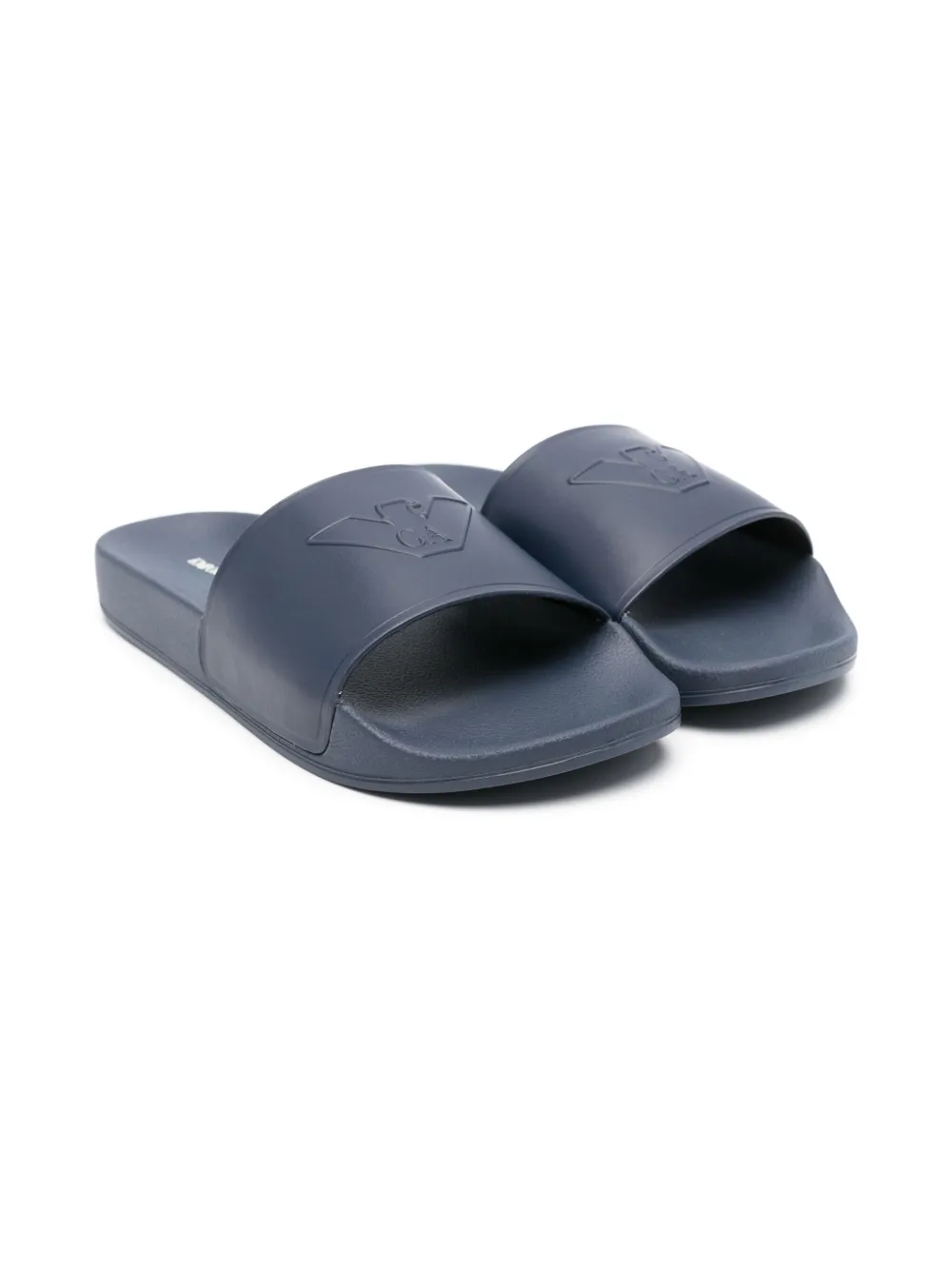 Emporio Ar i Kids logo-embossed slides Blue