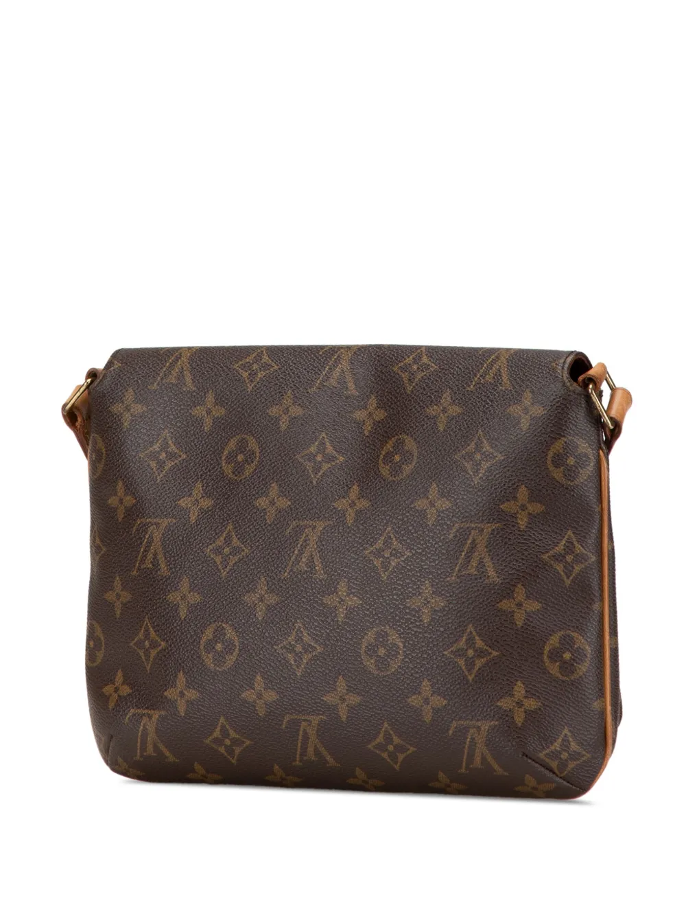 Pre-owned Louis Vuitton 2001 Monogram Musette Tango Short Strap Shoulder Bag In Brown