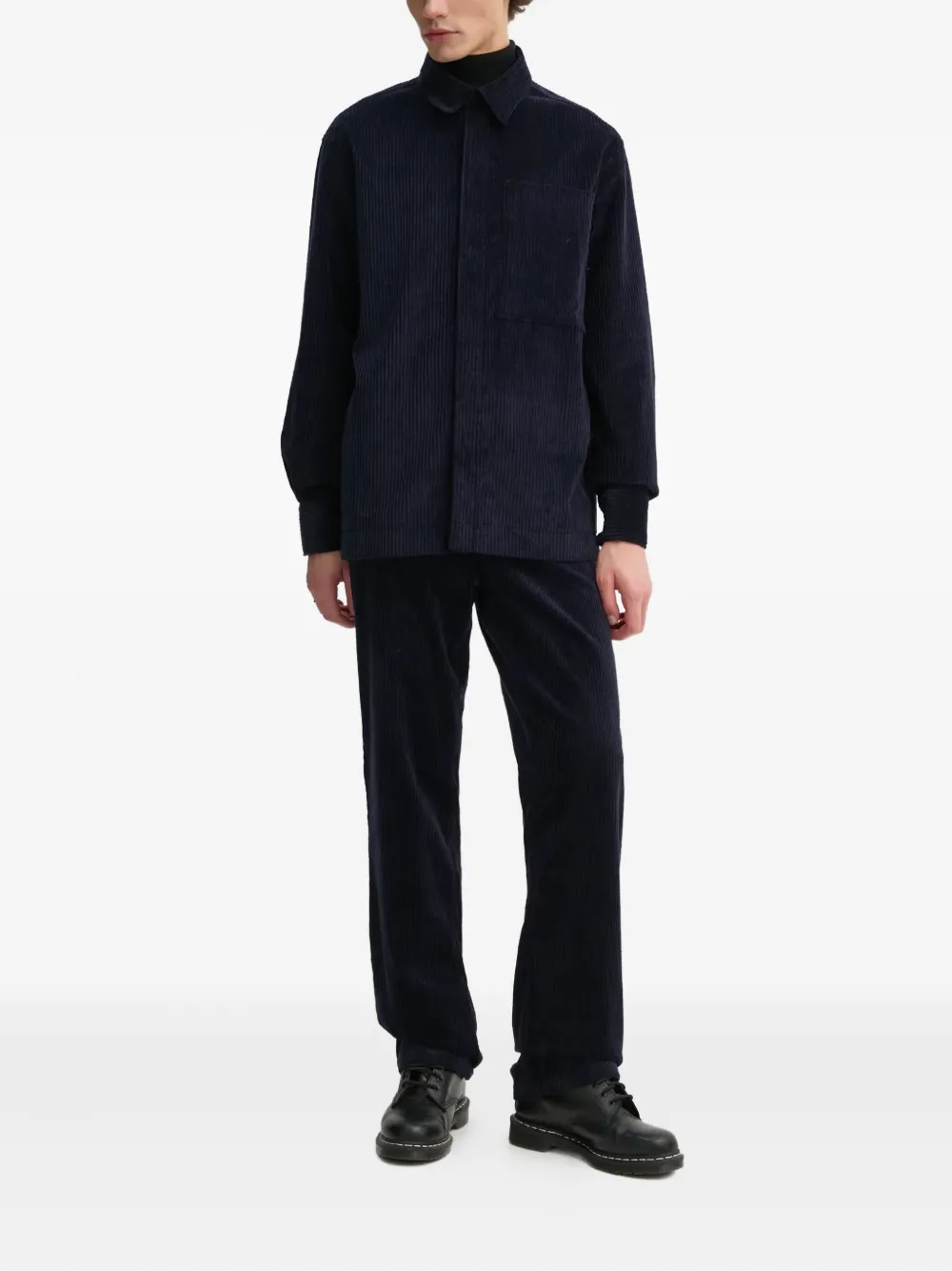 Études Studio corduroy pocket shirt - Blauw