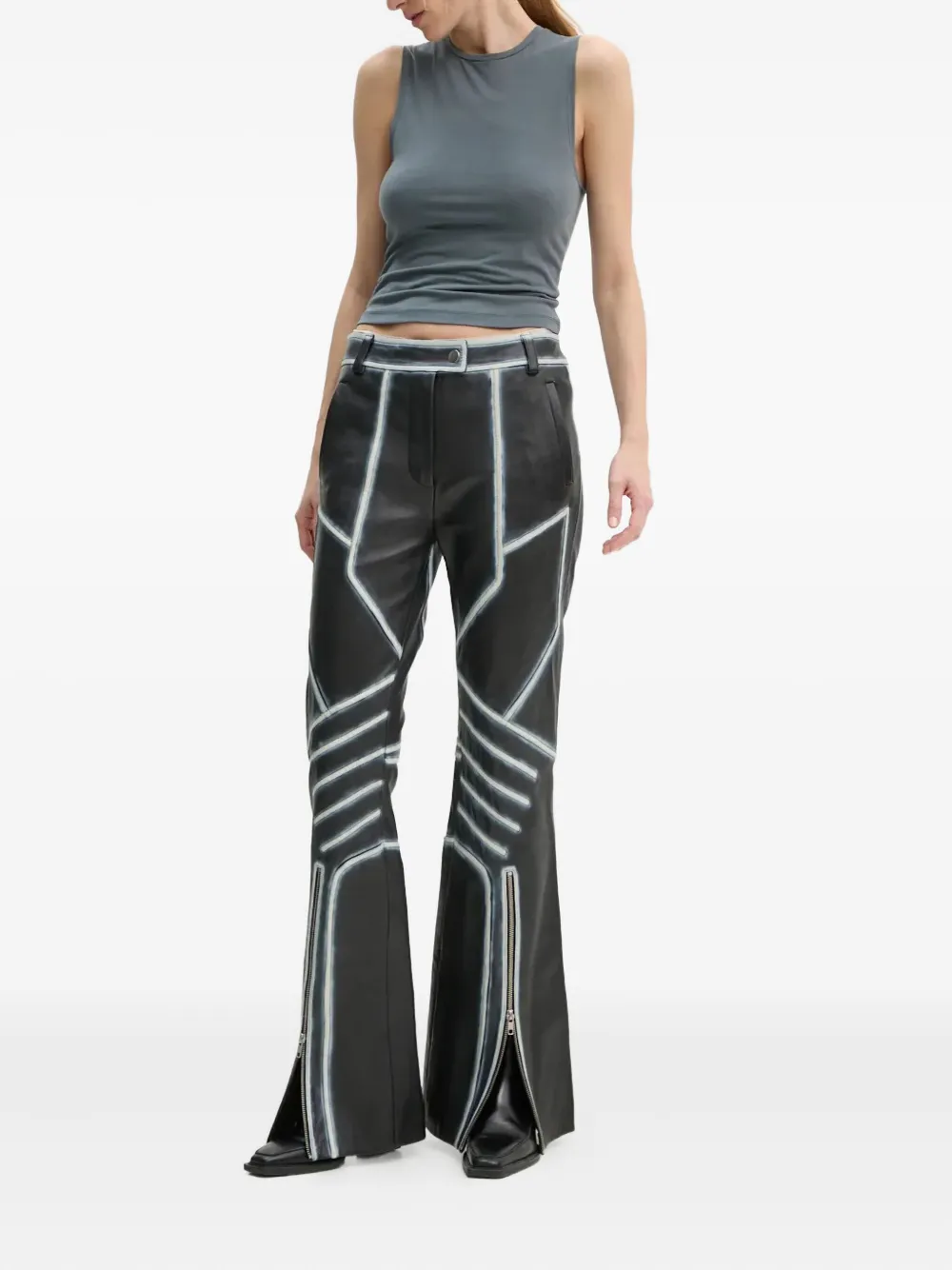 STAND STUDIO zip-detail trousers - Zwart