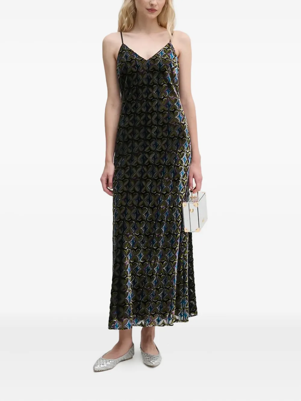 Diane Von Furstenberg Spaghetti-strap Patterned Midi Dress In Multi
