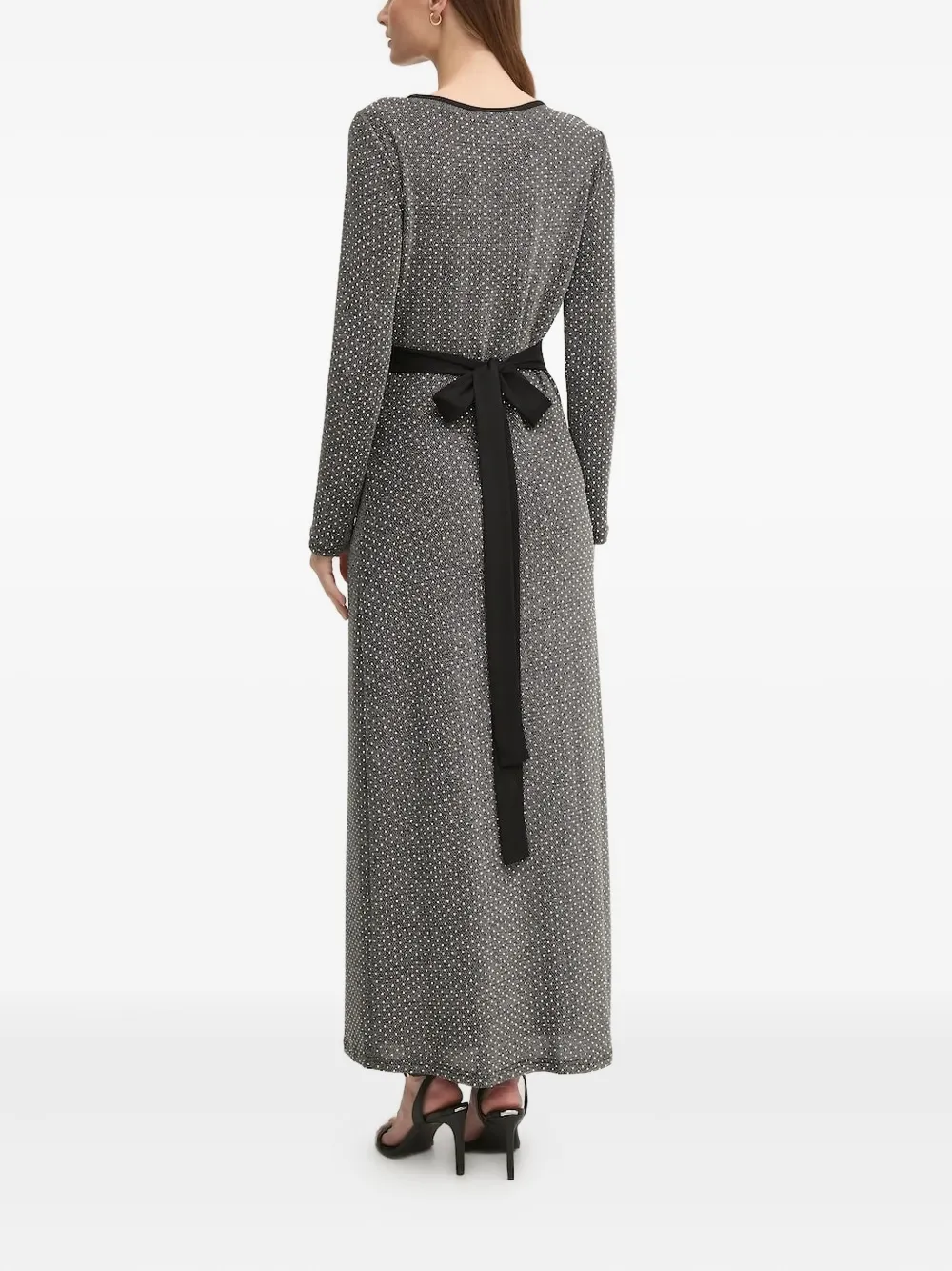 Diane Von Furstenberg Wrap-front Maxi Dress In Gray