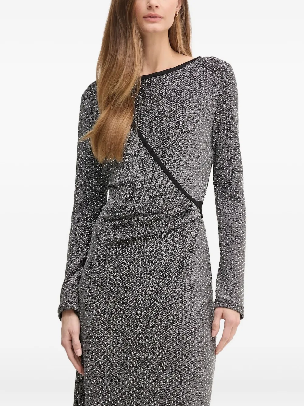 Diane Von Furstenberg Wrap-front Maxi Dress In Gray