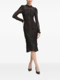 DVF Diane von Furstenberg ruched mesh midi dress - Black