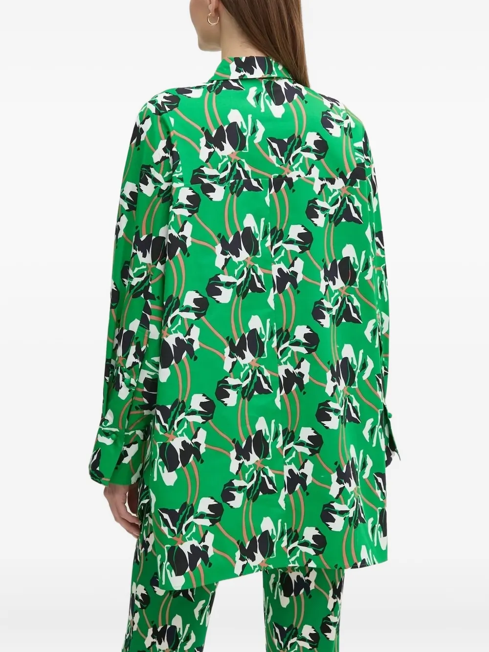 DVF Diane von Furstenberg floral-print shirt - Groen