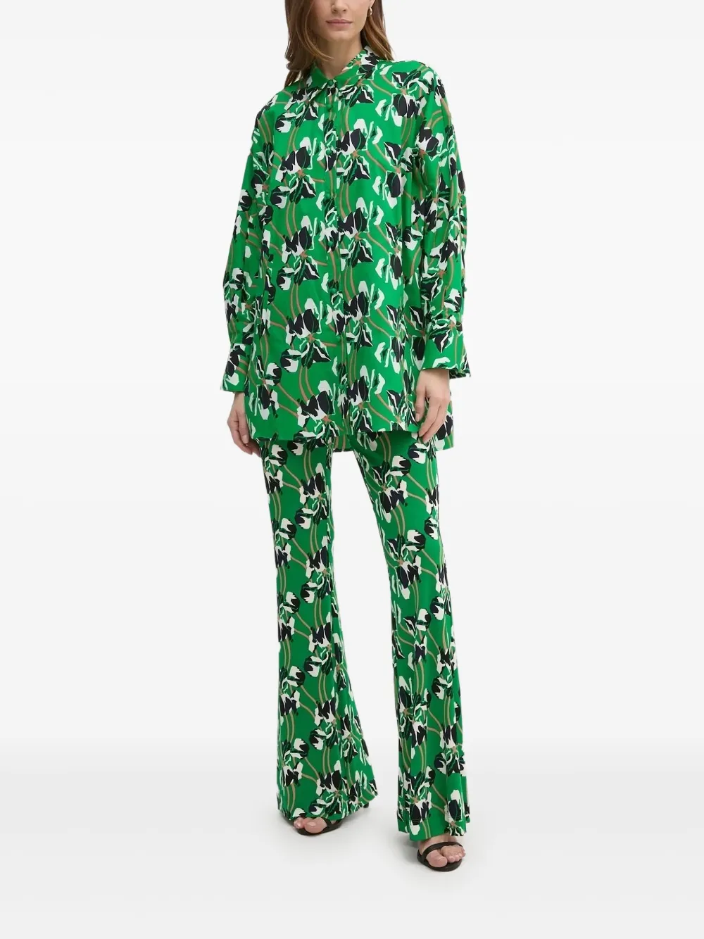 DVF Diane von Furstenberg Blouse met bloemenprint Groen