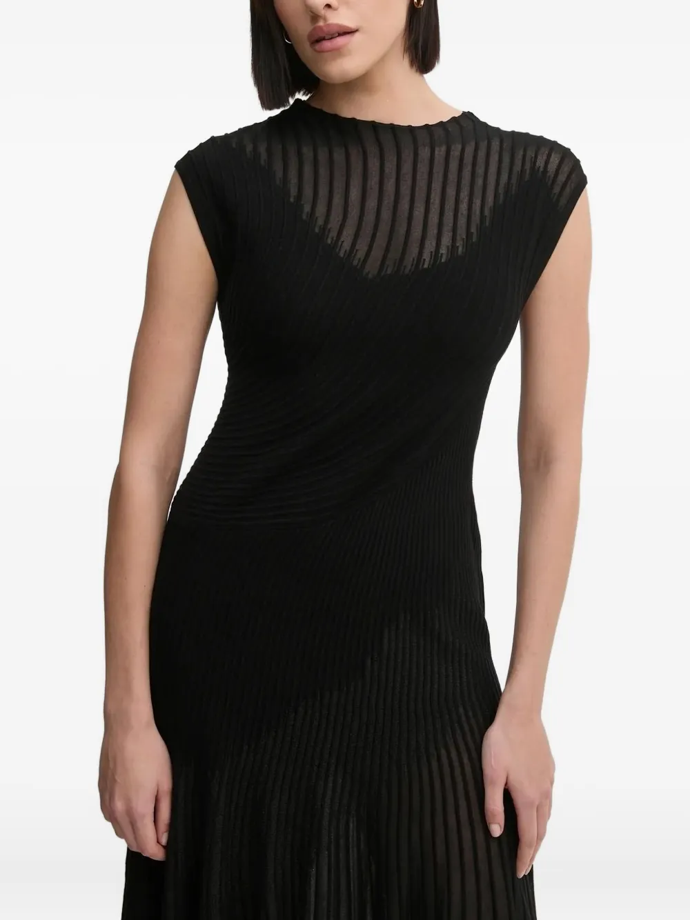 DVF Diane von Furstenberg Rick pleated midi dress Zwart