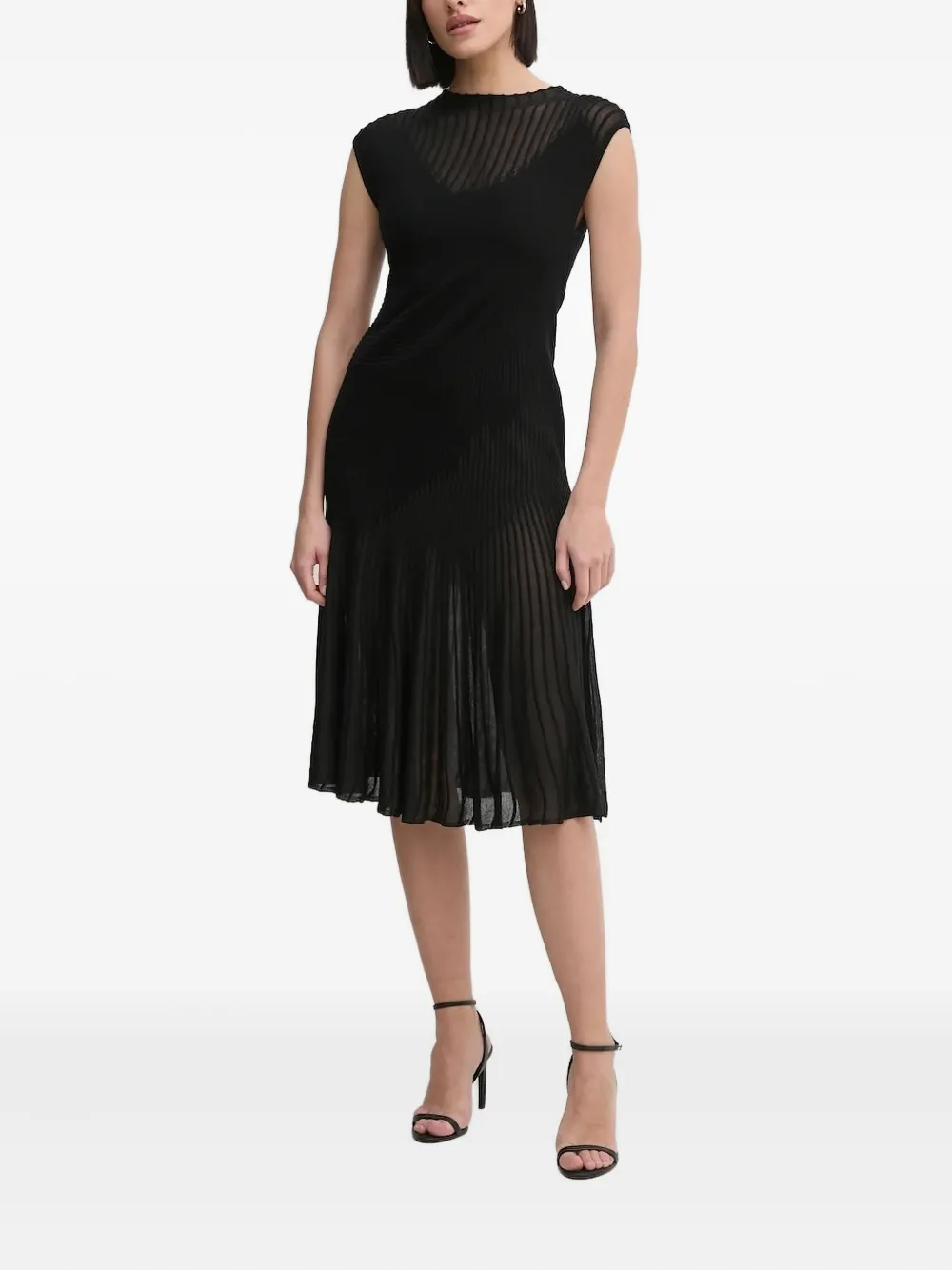 DVF Diane von Furstenberg Rick pleated midi dress Zwart