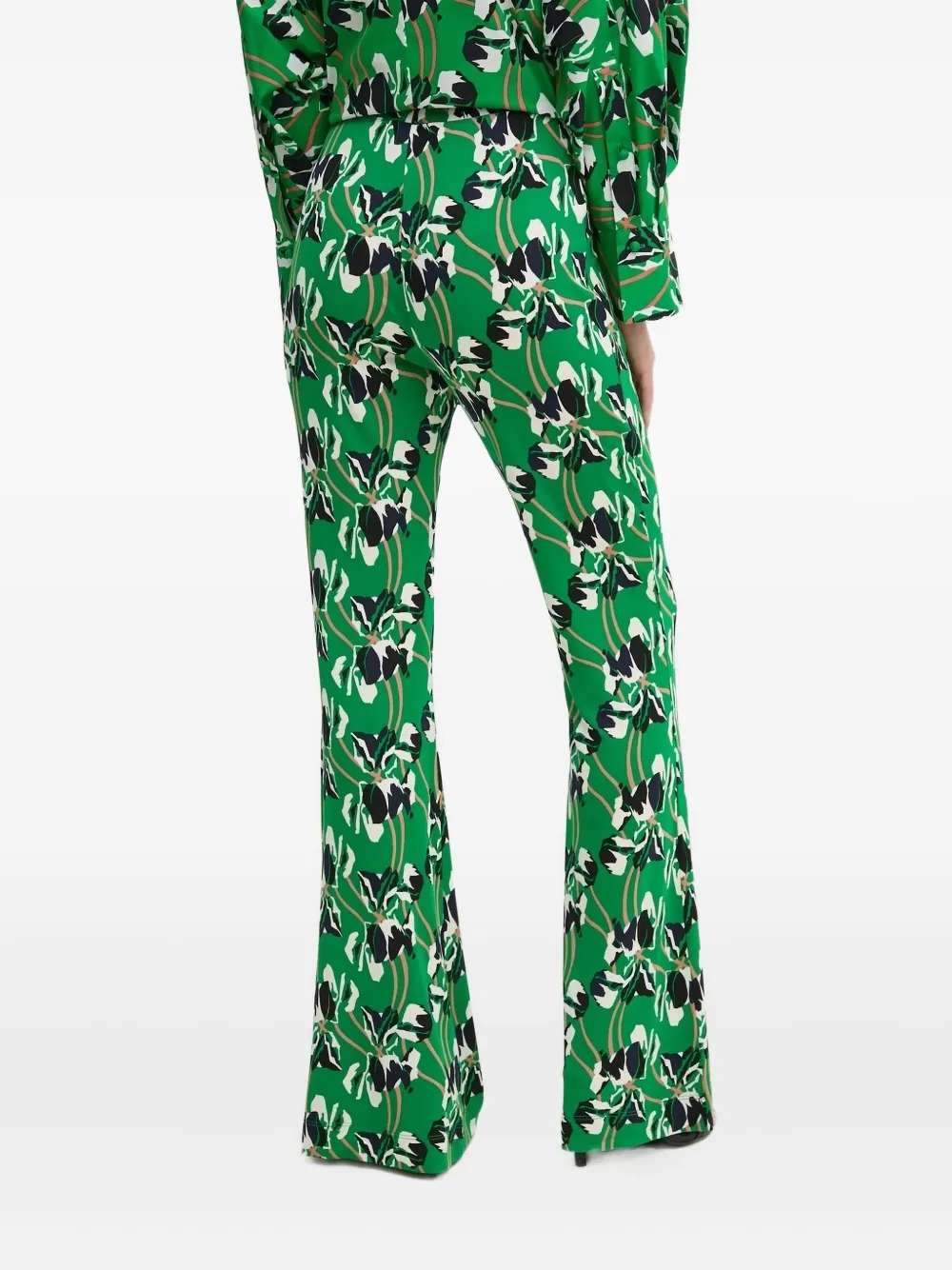 DVF Diane von Furstenberg graphic-print pants - Groen