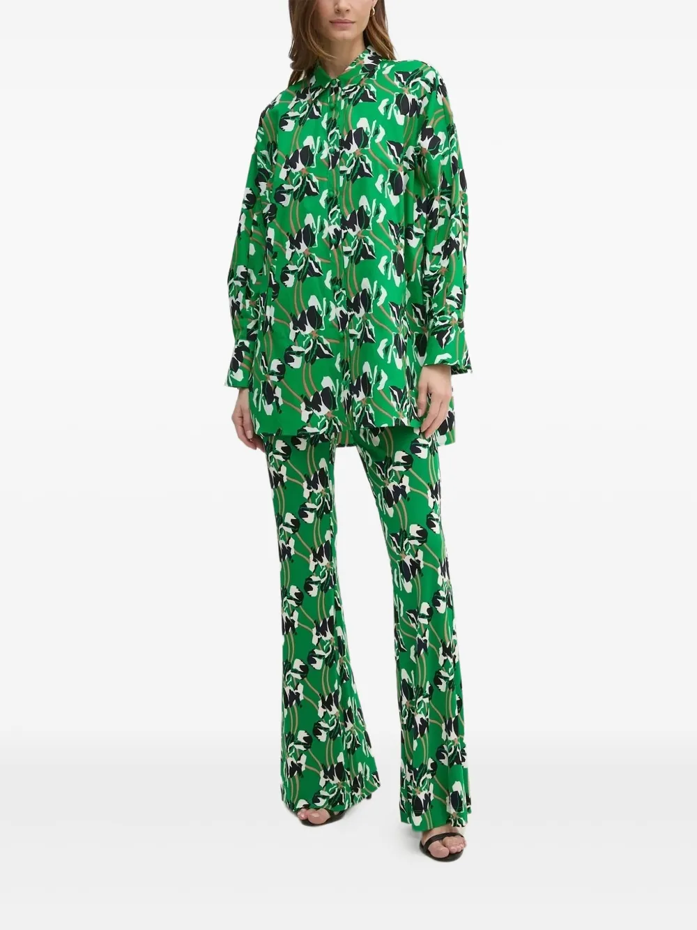 DVF Diane von Furstenberg Broek met print Groen