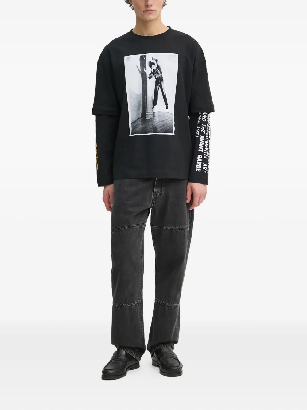 Études Studio long-sleeve graphic T-shirt - Zwart