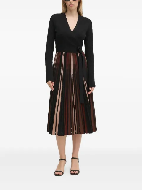 DVF Diane von Furstenberg vestido midi con diseño cruzado