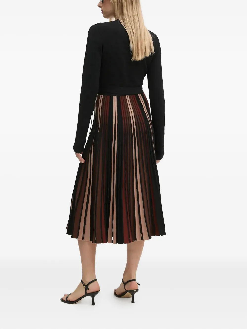 Diane Von Furstenberg Wrap Pleated Midi Dress In Black