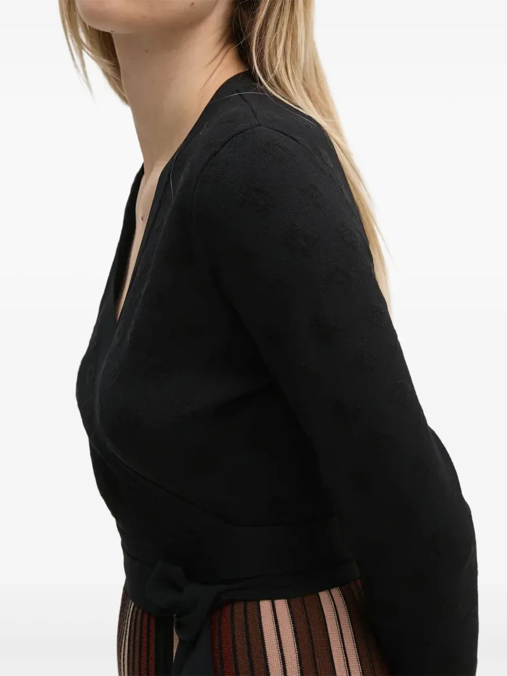 Diane Von Furstenberg Wrap Pleated Midi Dress In Black