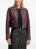 STAND STUDIO zip-fastening flap-pocket leather jacket - Red