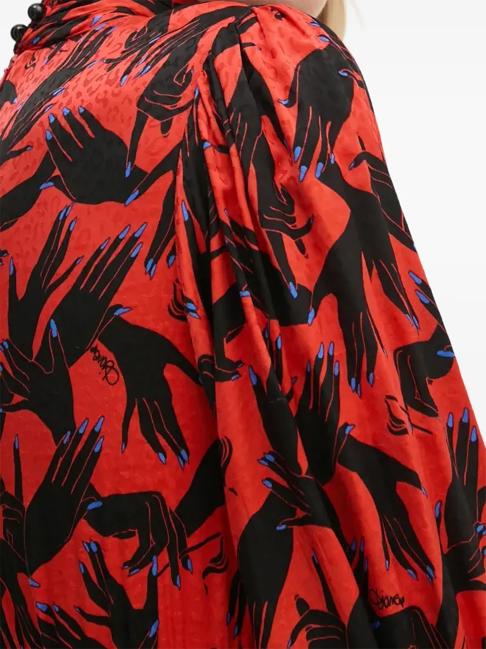 Diane Von Furstenberg Tiered Printed Midi Dress In Red