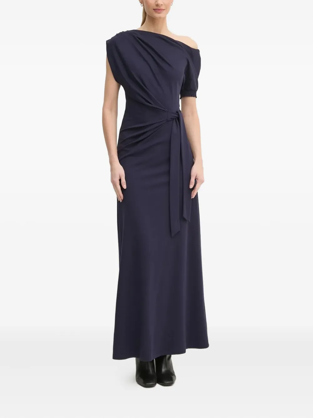 Diane Von Furstenberg Asymmetric-neck Maxi Dress In Blue