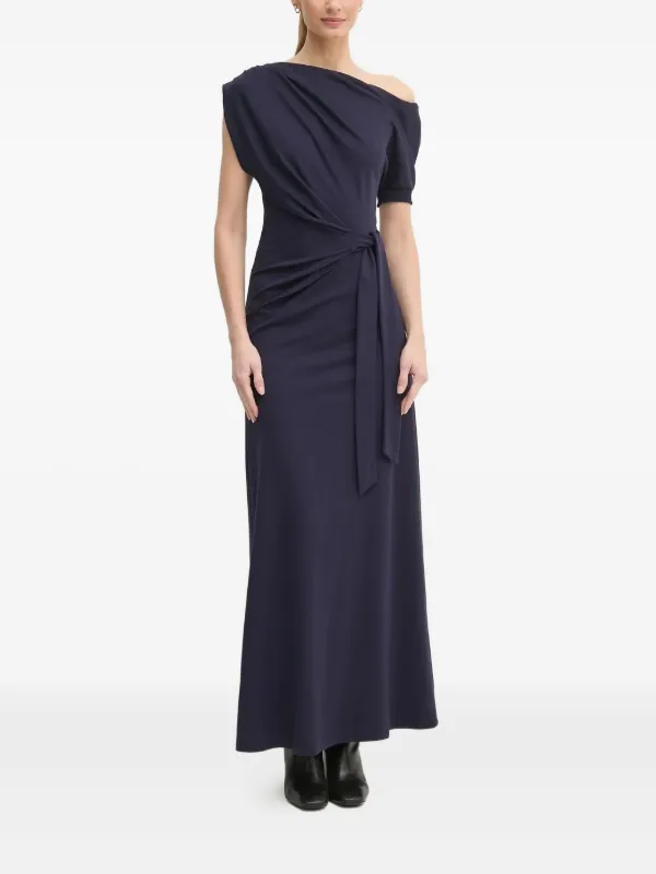 navy blue dress for baby girl Diane Von Furstenberg Asymmetric Neck Maxi Dress