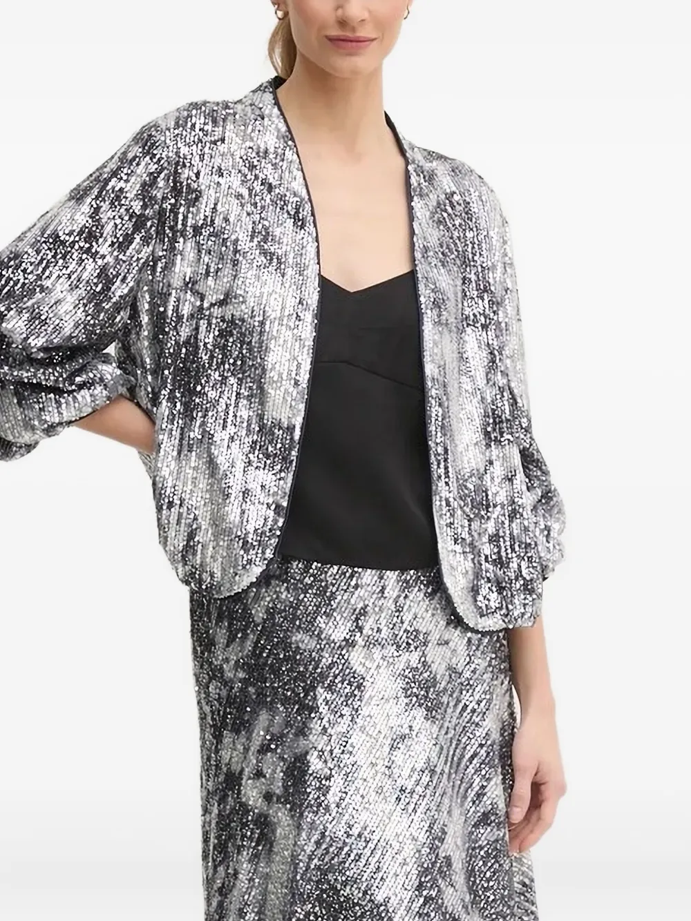 DVF Diane von Furstenberg sequin-embellished jacket Zilver
