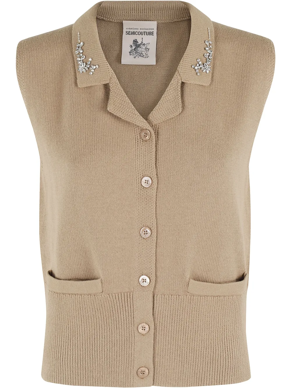 Semicouture Katoenen gilet Beige