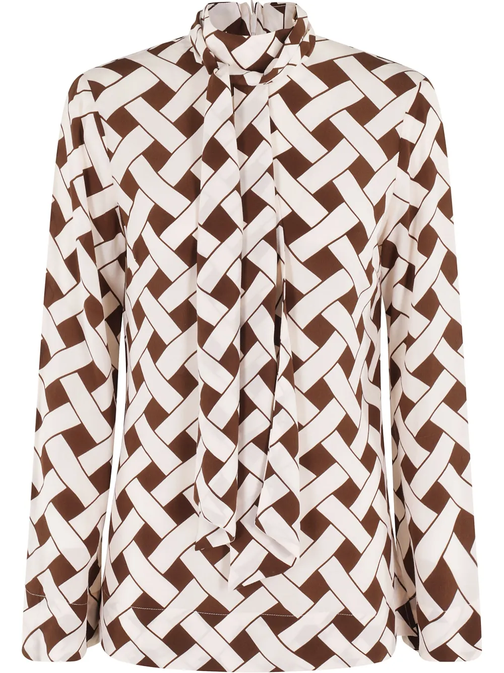 geometric-print blouse