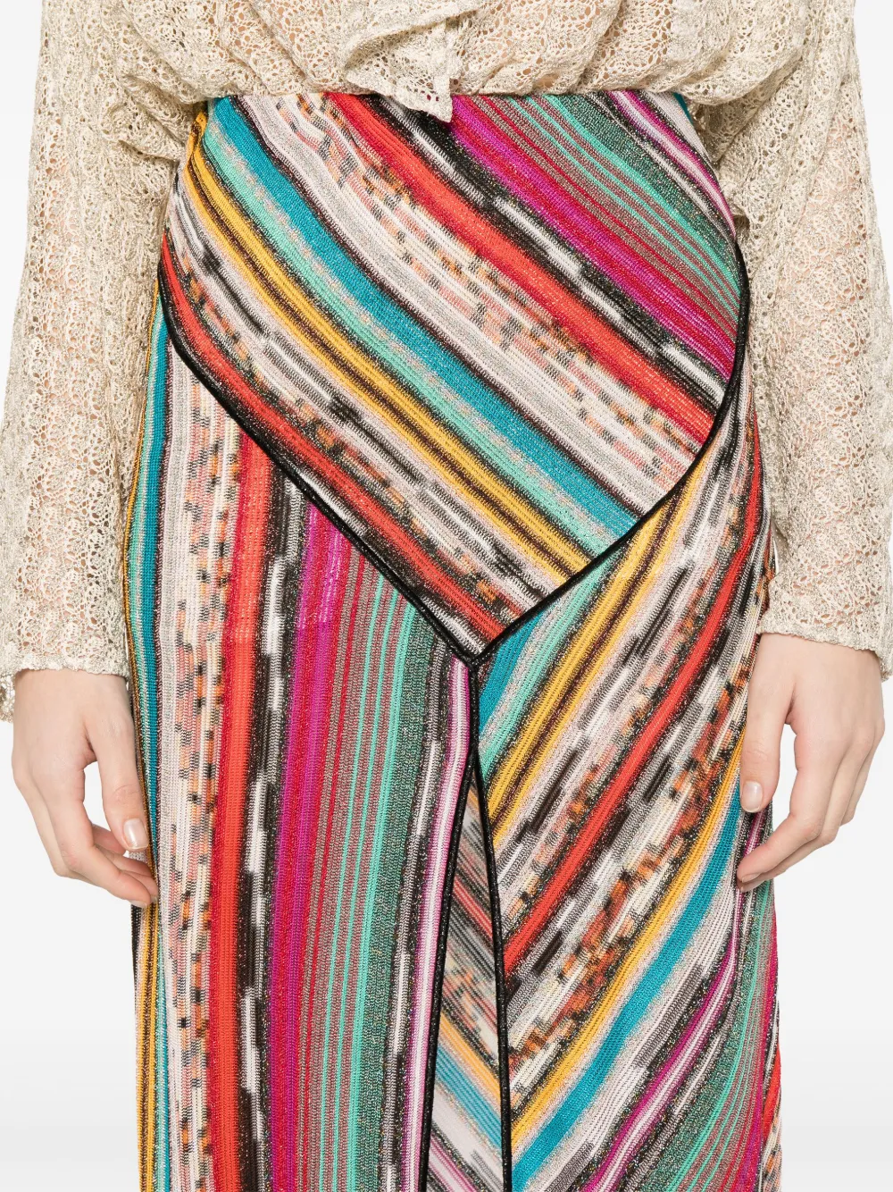 Missoni Gestreepte maxi-rok Roze