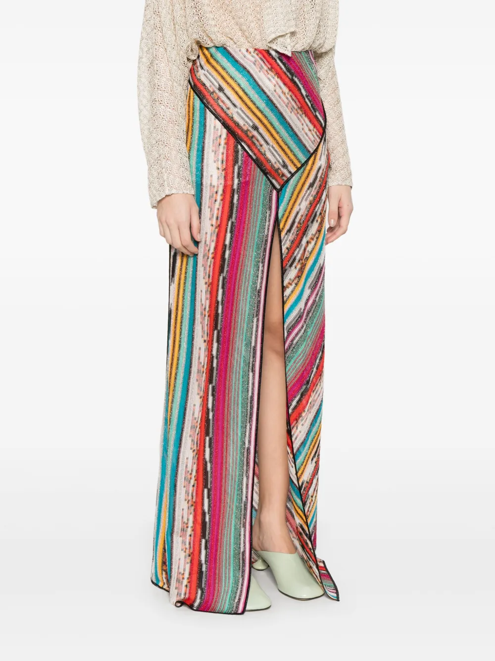Missoni Gestreepte maxi-rok Roze