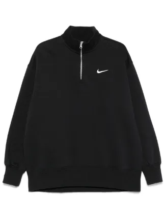 Nike Men's Solid Black Sportswear Half-Zip Sweatshirt
