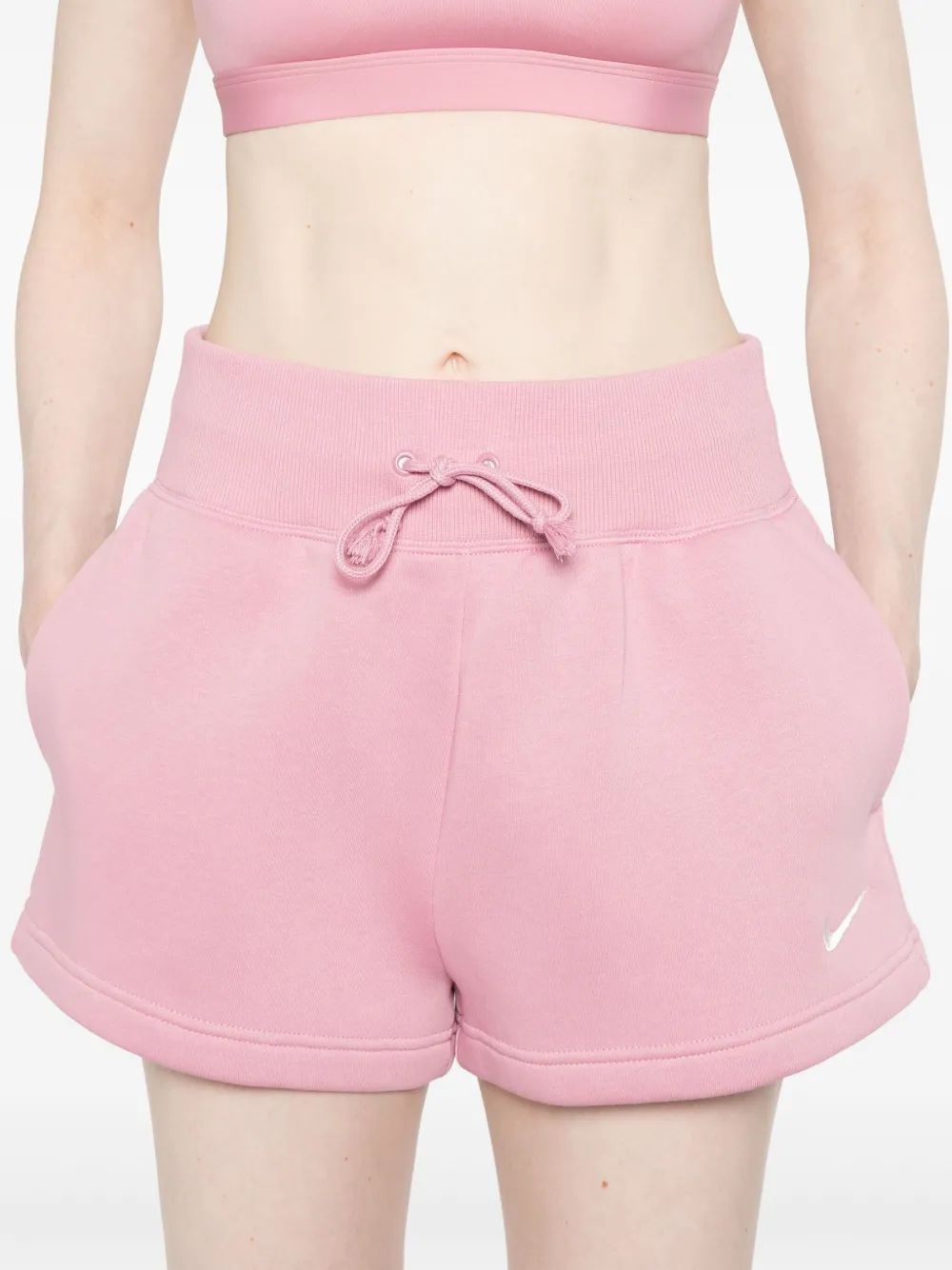 Nike Shorts met jersey textuur Roze