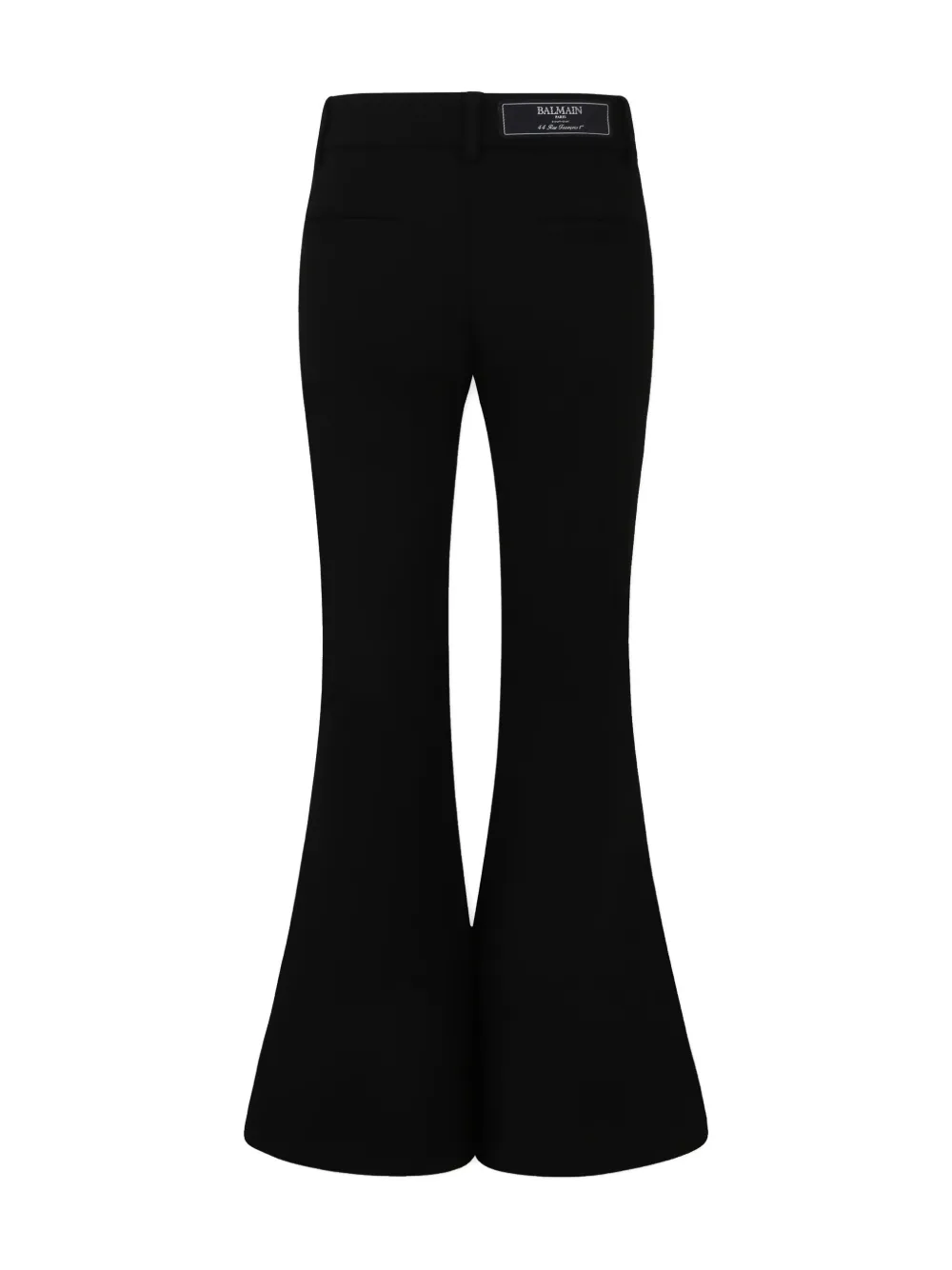 BALMAIN LOGO-PATCH FLARED TROUSERS