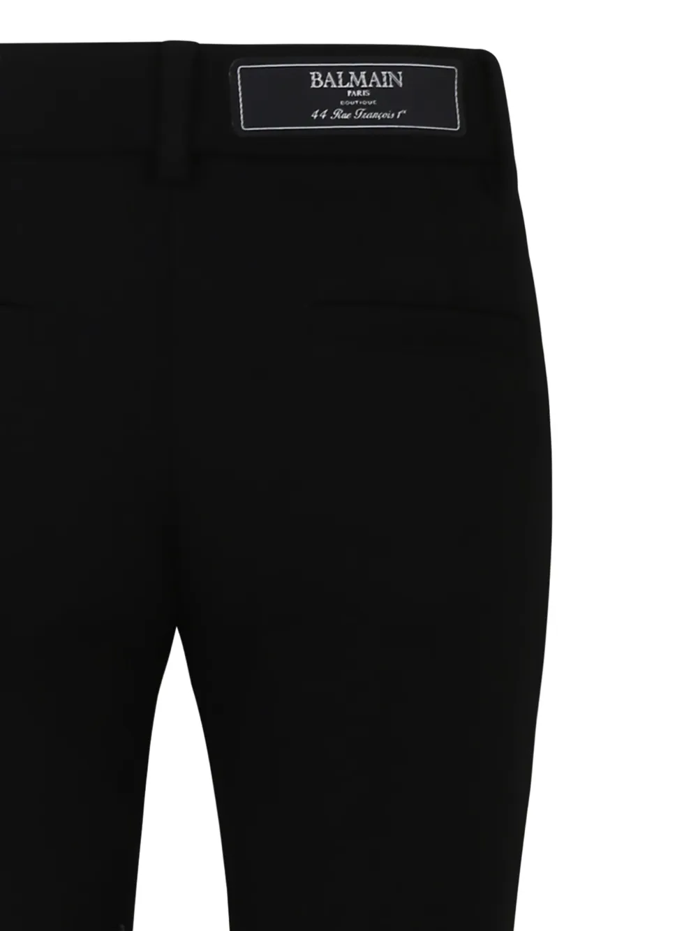 BALMAIN LOGO-PATCH FLARED TROUSERS