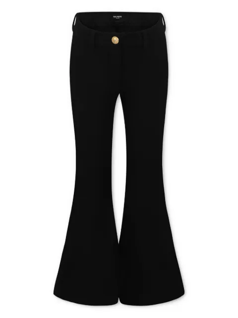 Balmain Kids pantalones acampanados con parche del logo
