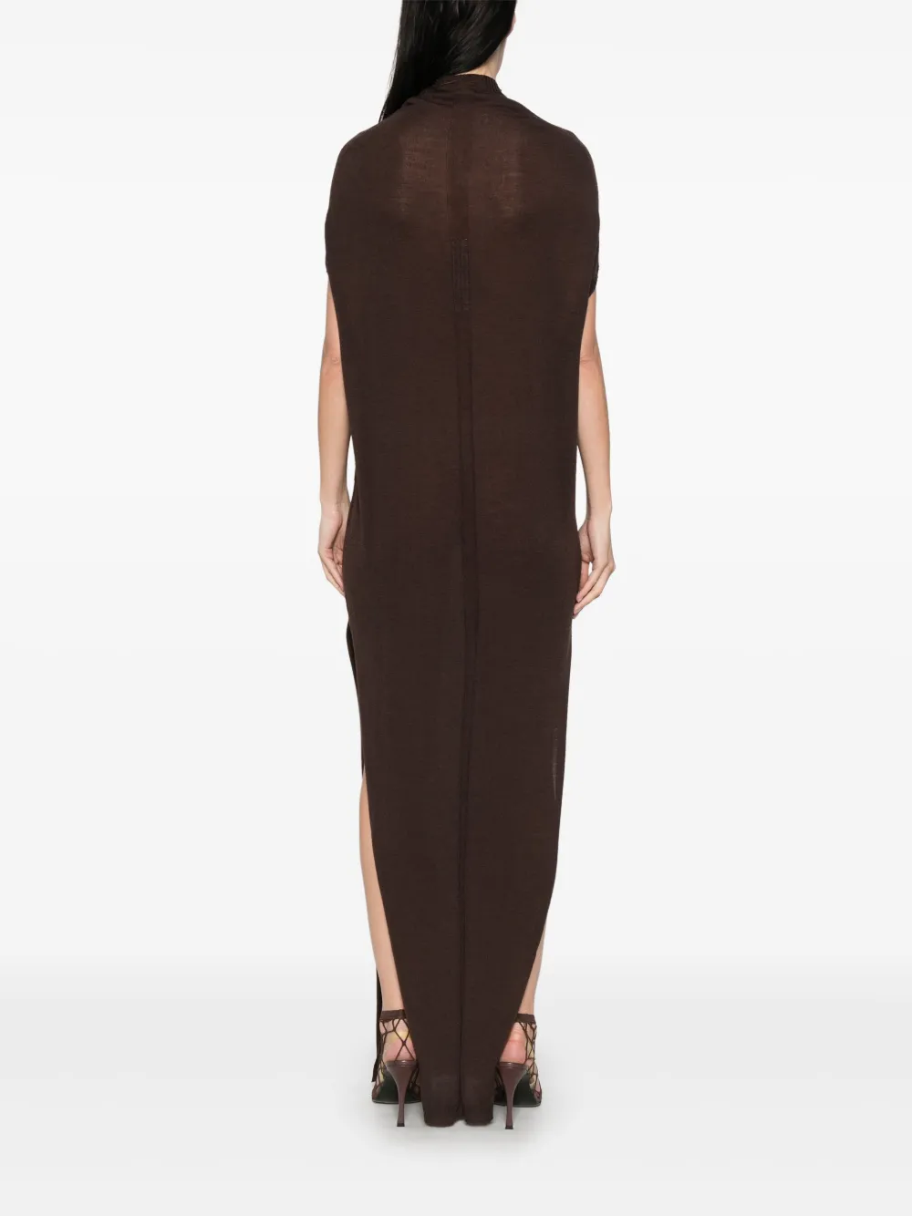 Rick Owens Fijngebreide maxi-jurk Bruin