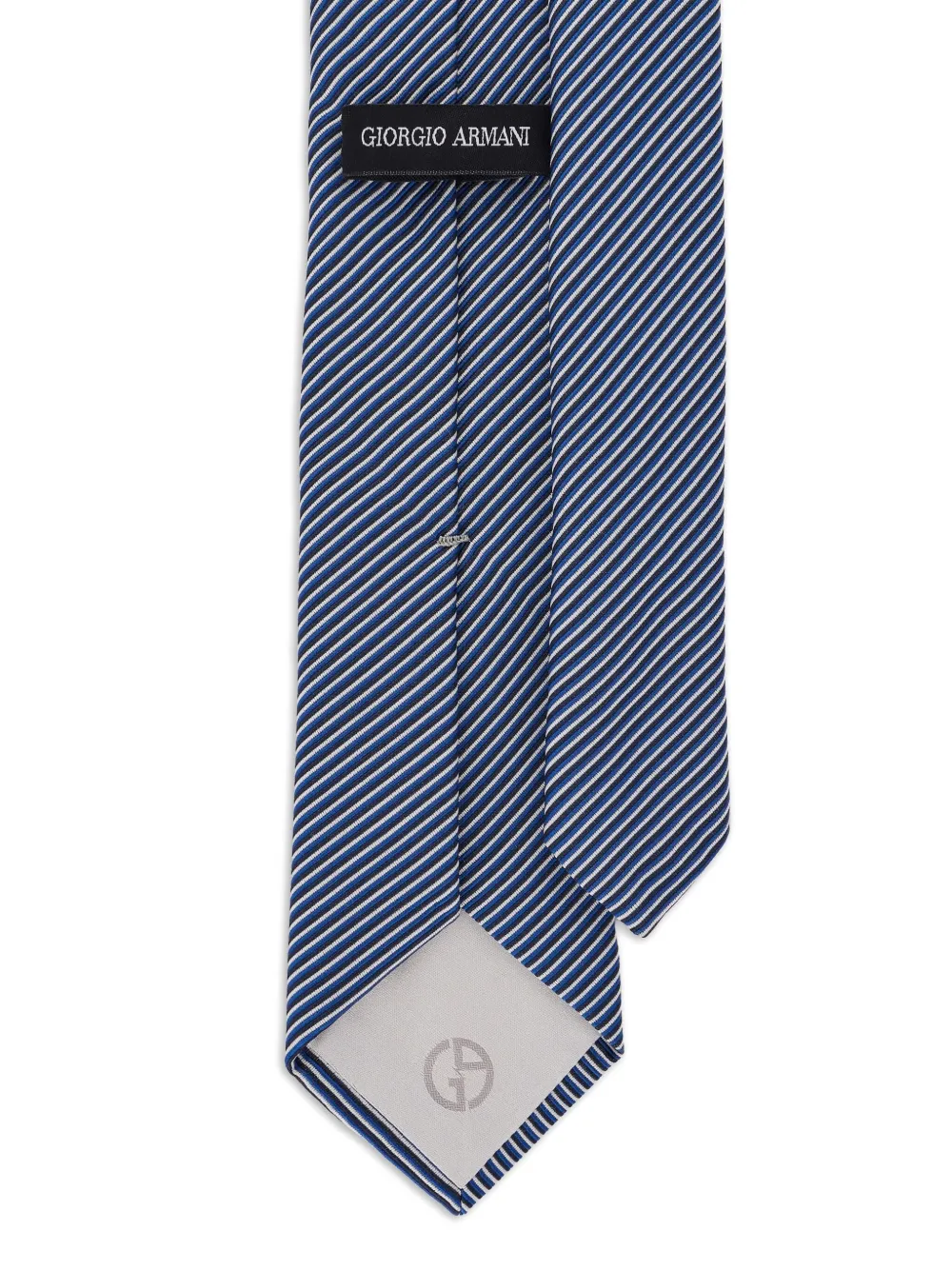 Giorgio Armani striped silk tie - Blauw