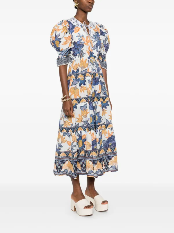 Farm Rio Flowers-print Maxi Dress - White Farm Rio Flowers-print Maxi Dress - White