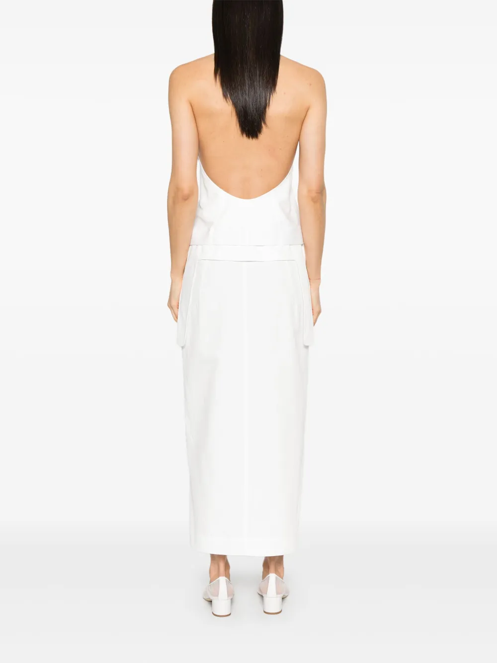 Low Classic Maxi-jurk met halternek Wit