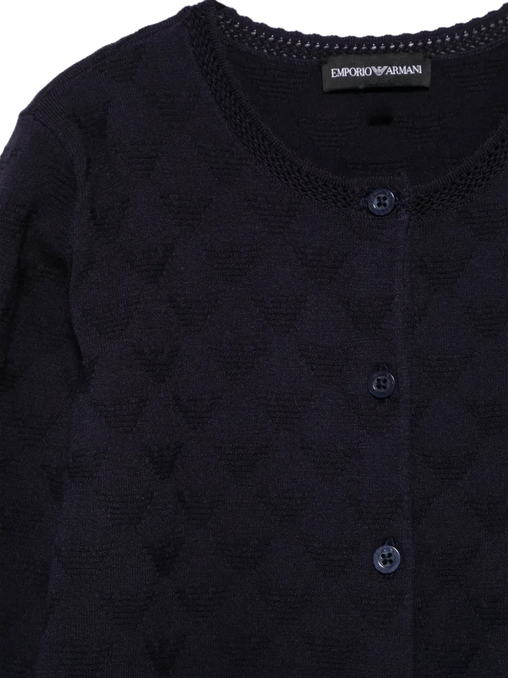 Emporio Armani Kids Vest met logo-intarsia Blauw