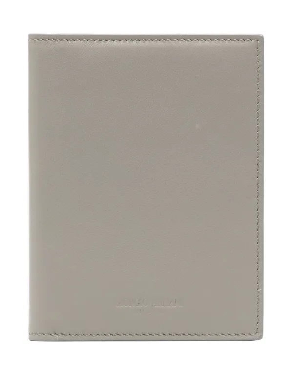 Giorgio Armani Leather Cardholder in Grey