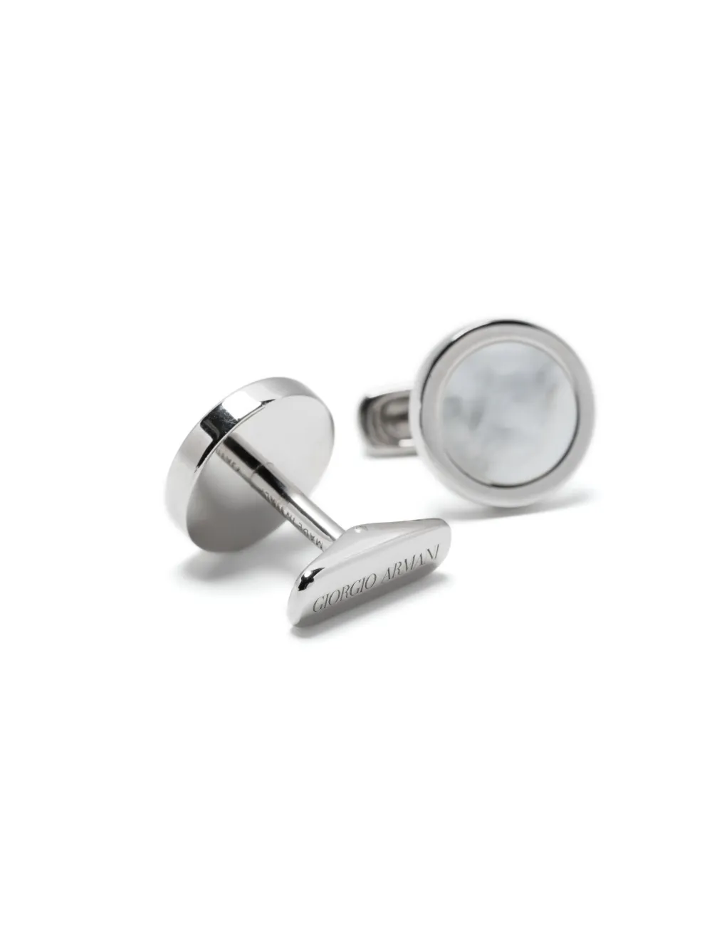 giorgioarmani Giorgio Armani Manchetknopen met gegraveerd logo - Wit