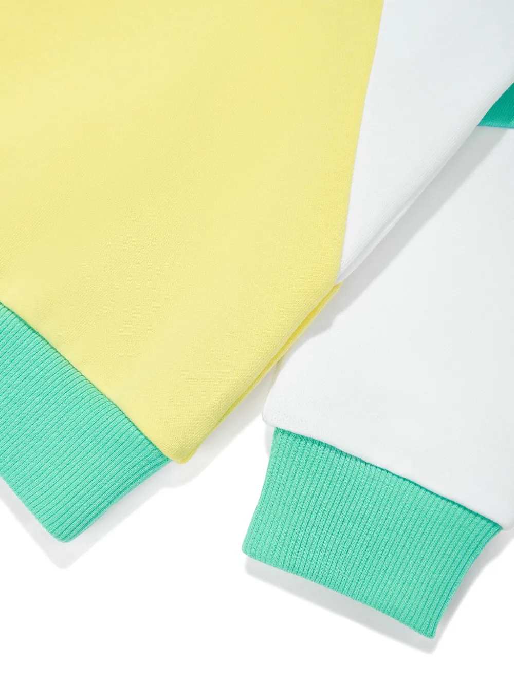 Shop Balmain Colour-block Cotton Sweatshirt In Green